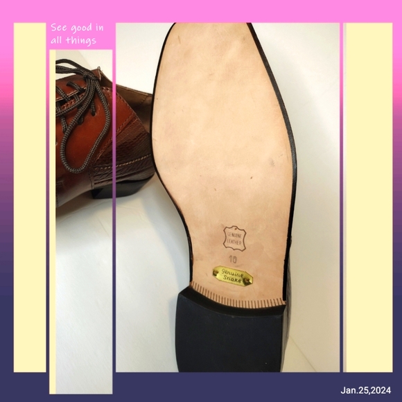Stacy Adams Genuine Leather/Snake Men Oxford Shoes, size 10M (Never Worn) 🎩👞👞 - Picture 3 of 7